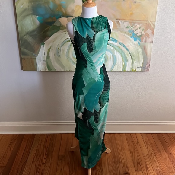 Leaf print mesh Bandage Dress by Rumor size small - Picture 2 of 16